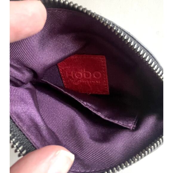 HOBO Black Leather Chain Fringe Wristlet Small Exquisite Evening Bag Mini Purse - Picture 6 of 9